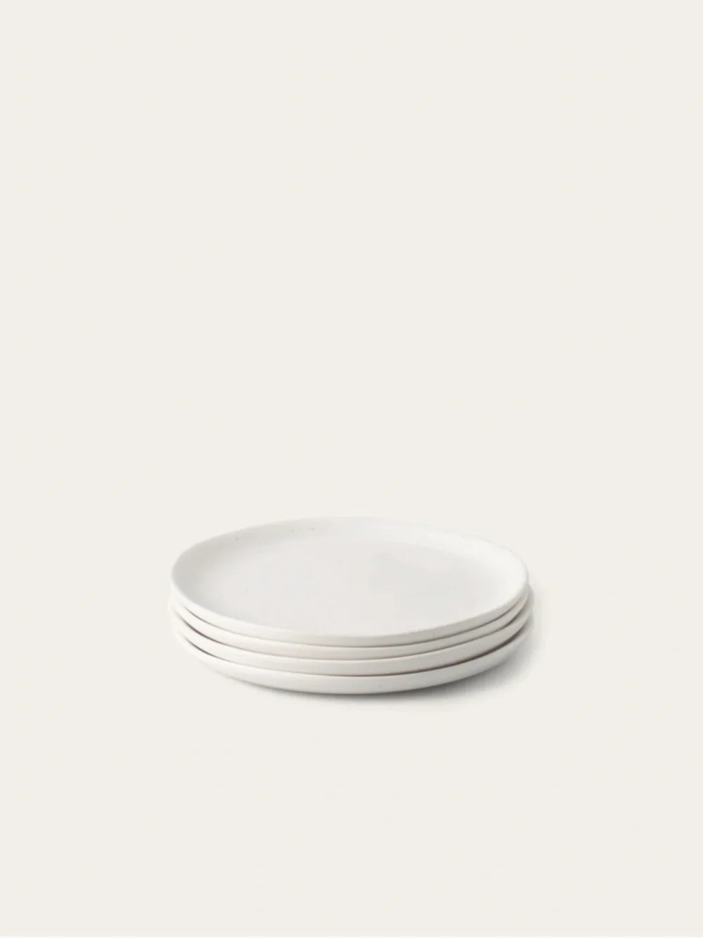 Fable White Ceramic Dessert Plates - Set of 4